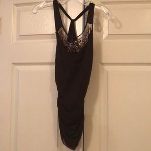 Weston Wear semi-sheer top with embellishment EUC